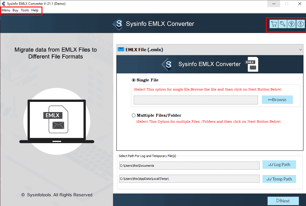 Sysinfo EMLX Converter