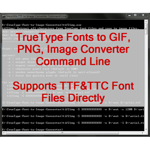 VeryUtils TTF to Image Command Line