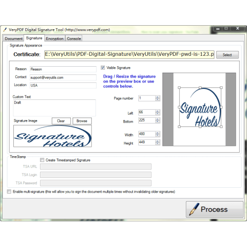 VeryUtils PDF Digital Signature Tool