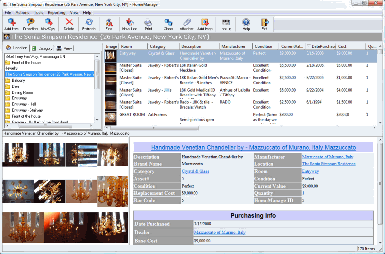 HomeManage Home Inventory Software