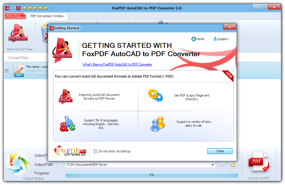 FoxPDF AutoCAD to PDF Converter