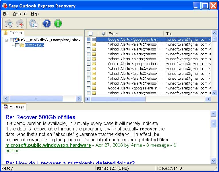 Easy Outlook Express Recovery