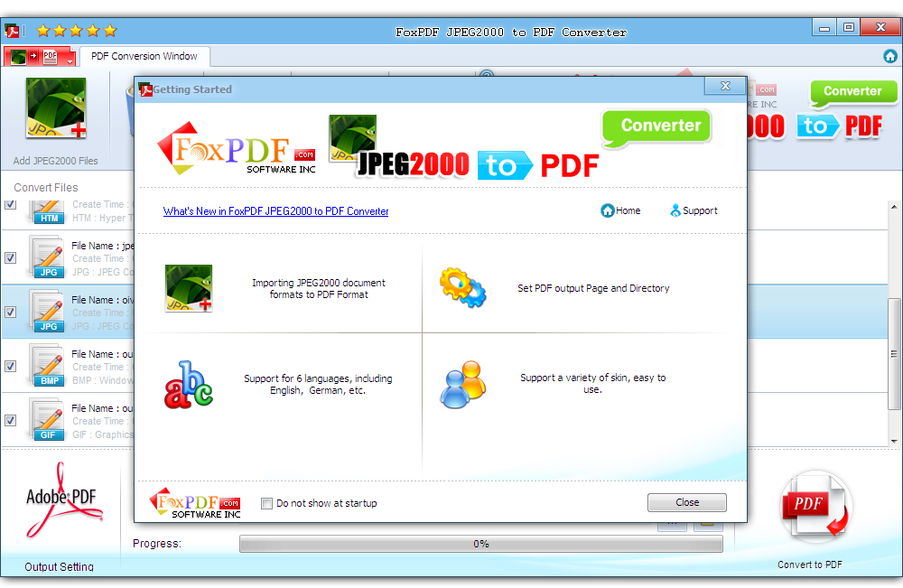 FoxPDF JPEG2000 to PDF Converter