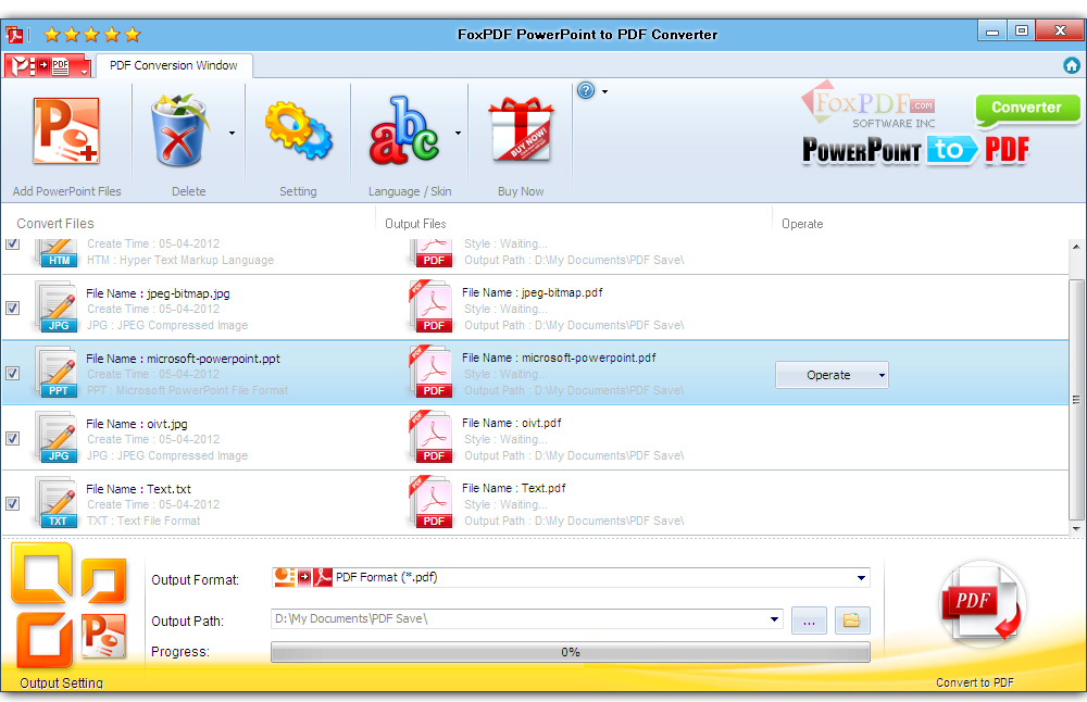 FoxPDF PowerPoint to PDF Converter