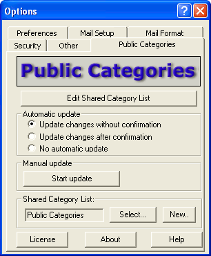 Public Categories for Outlook