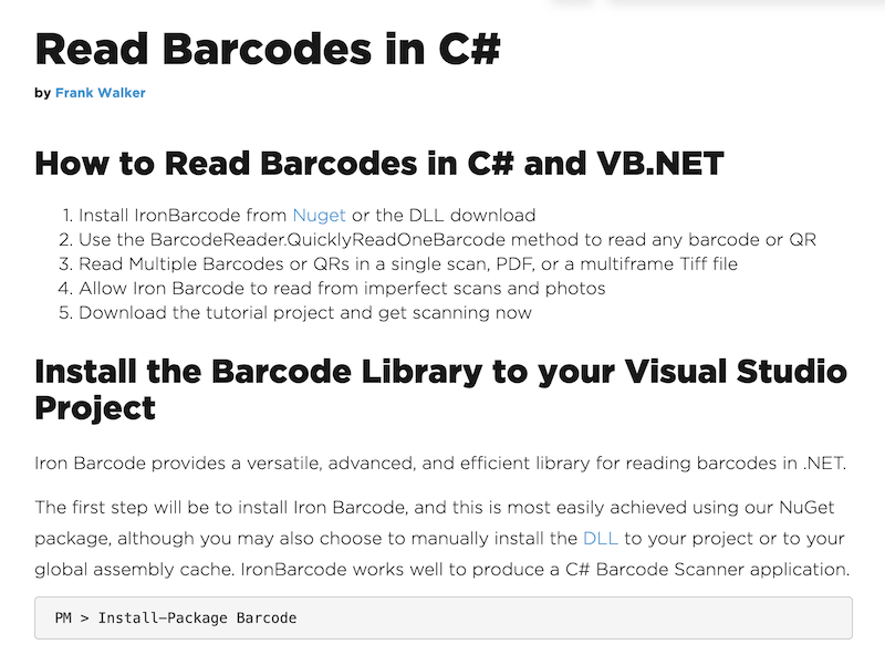 Read Barcode in C#