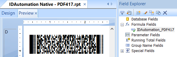 Crystal Reports PDF417 Barcode Generator