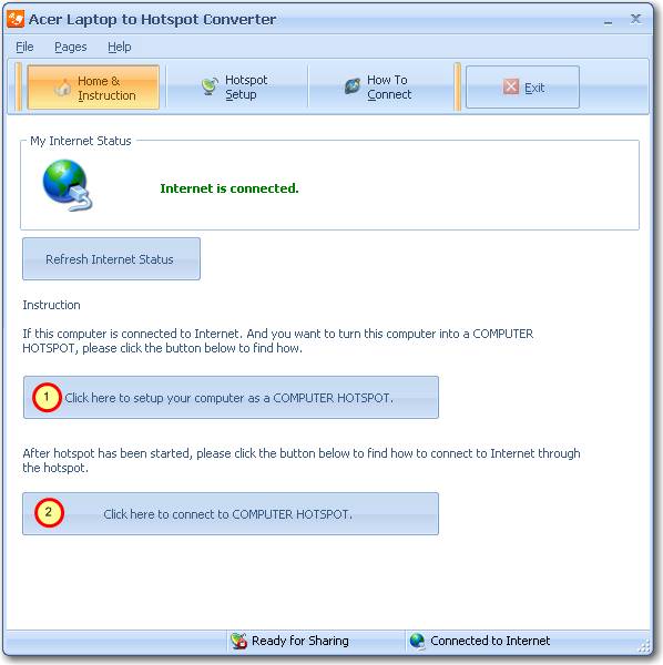 Acer Laptop to Hotspot Converter