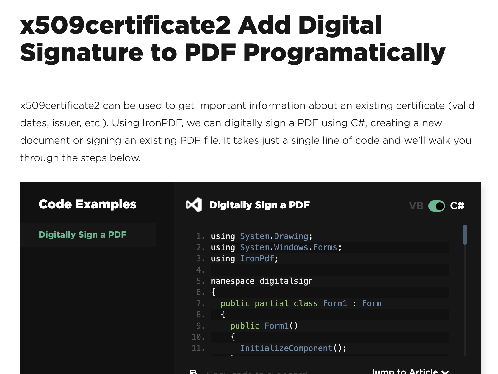 x509certificate2 Add Digital Signature