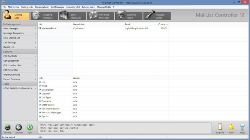 Arclab MailList Controller