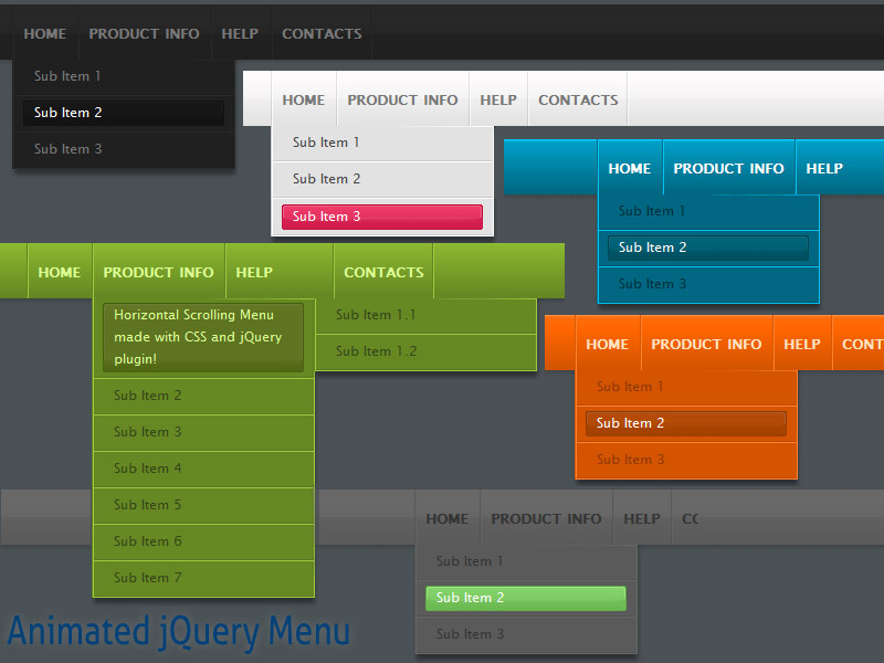 Animated jQuery Menu Style 08