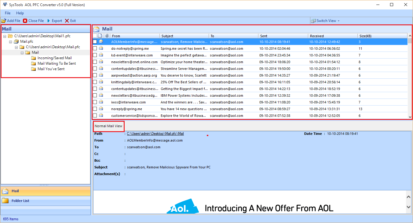 AOL PFC Viewer Pro