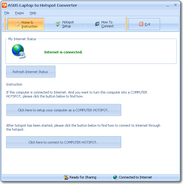 ASUS Laptop to Hotspot Converter