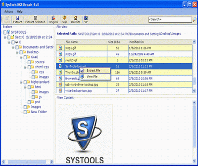 Recover MS Backup Database File