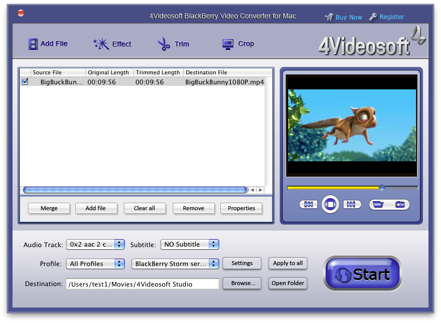 4Videosoft BlackBerry Converter for Mac