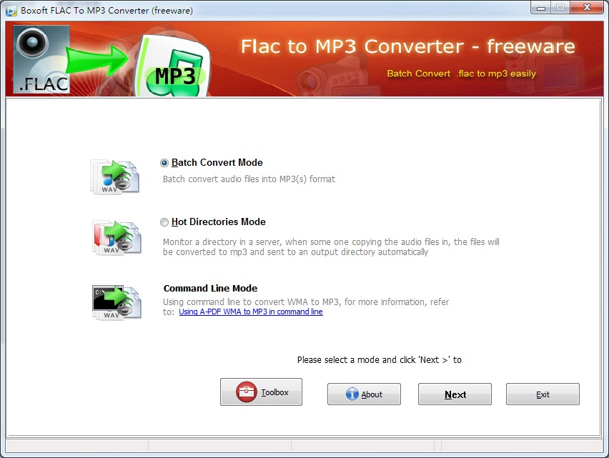 Boxoft free Flac to MP3 Converter (freeware)