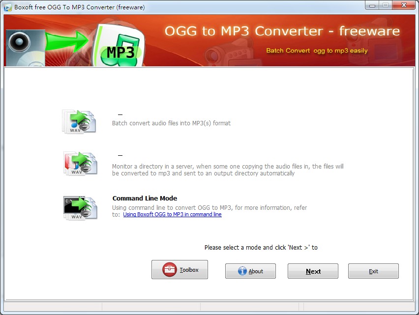 Boxoft free Ogg to MP3 Converter (freeware)