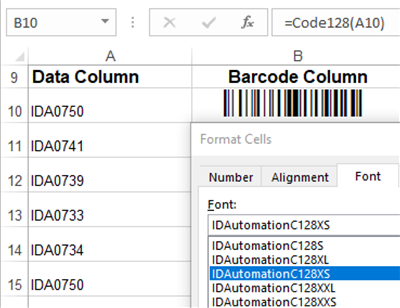 Code 128 Barcode Font Package