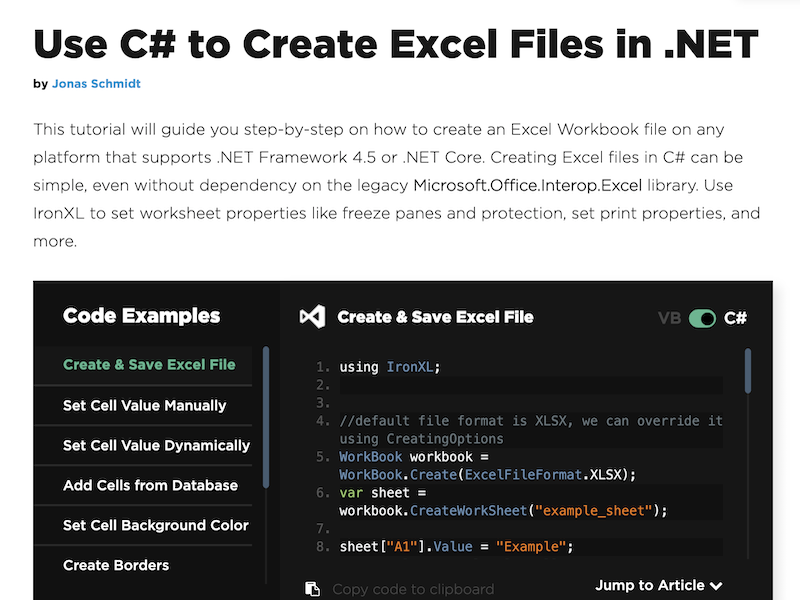 C# Create Excel File Tutorial