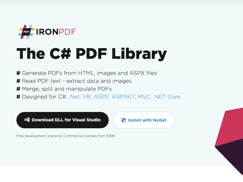 The C# PDF Library