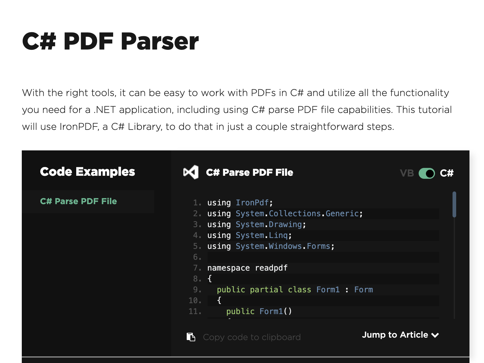 C# PDF Parser