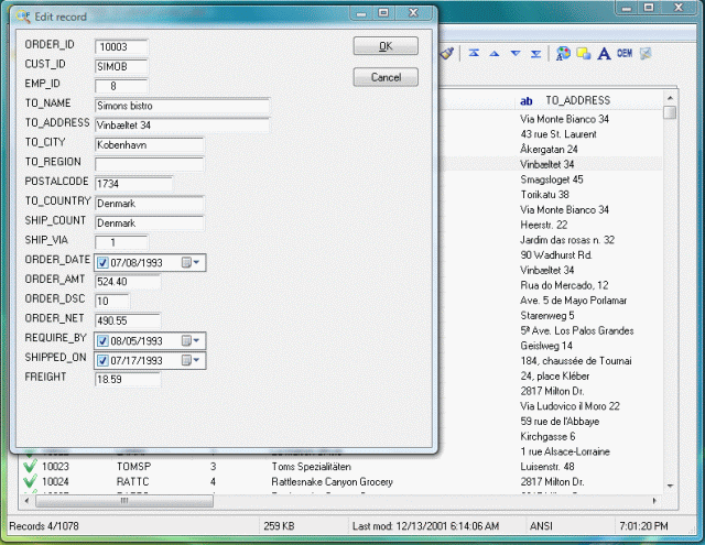 Advanced DBF Editor