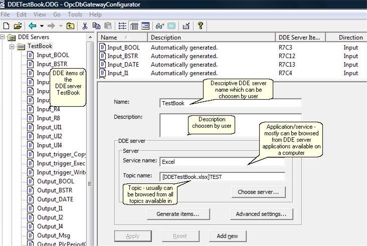 DDE client for OpcDbGateway