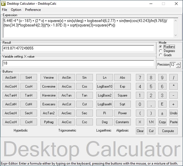 Desktop calculator – DesktopCalc