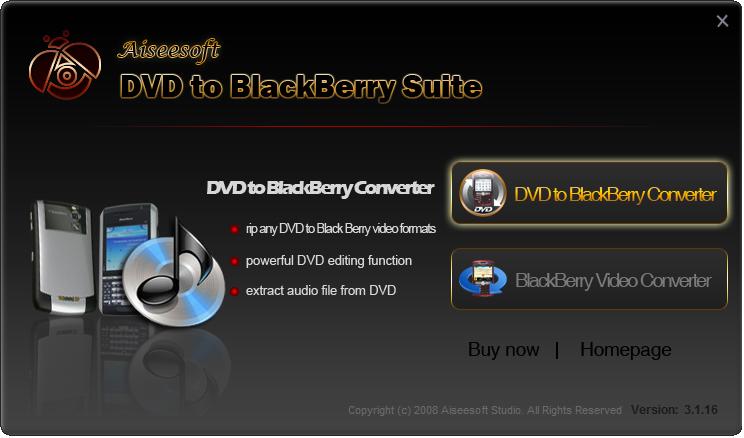 Aiseesoft DVD to BlackBerry Suite