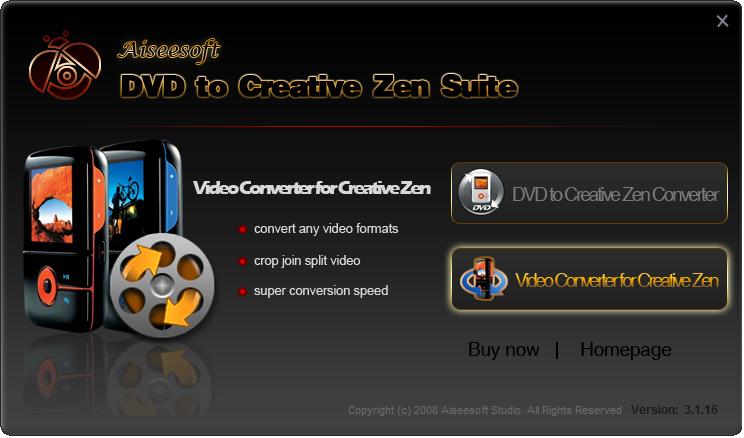 Aiseesoft DVD to Creative Zen Suite