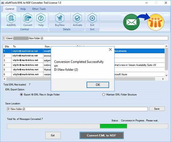 EML to NSF Converter