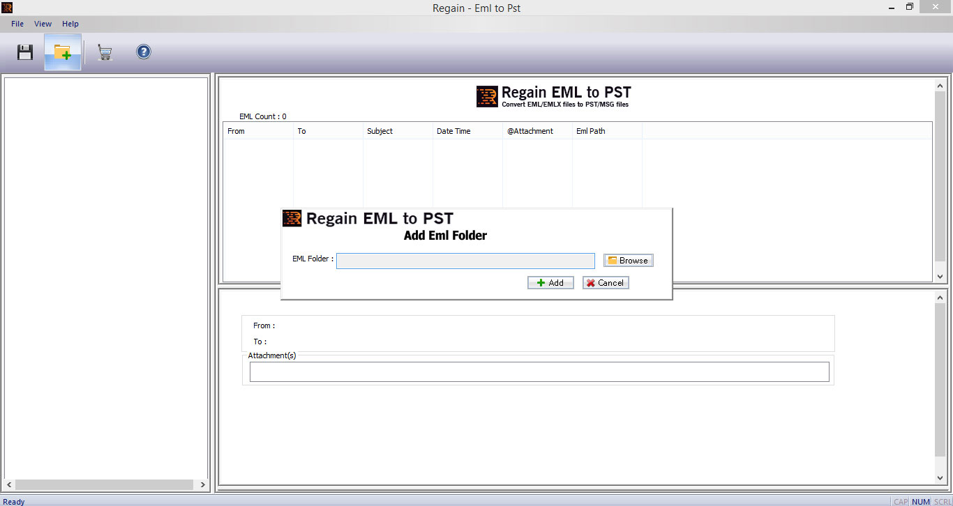 Regain EML to PST Converter