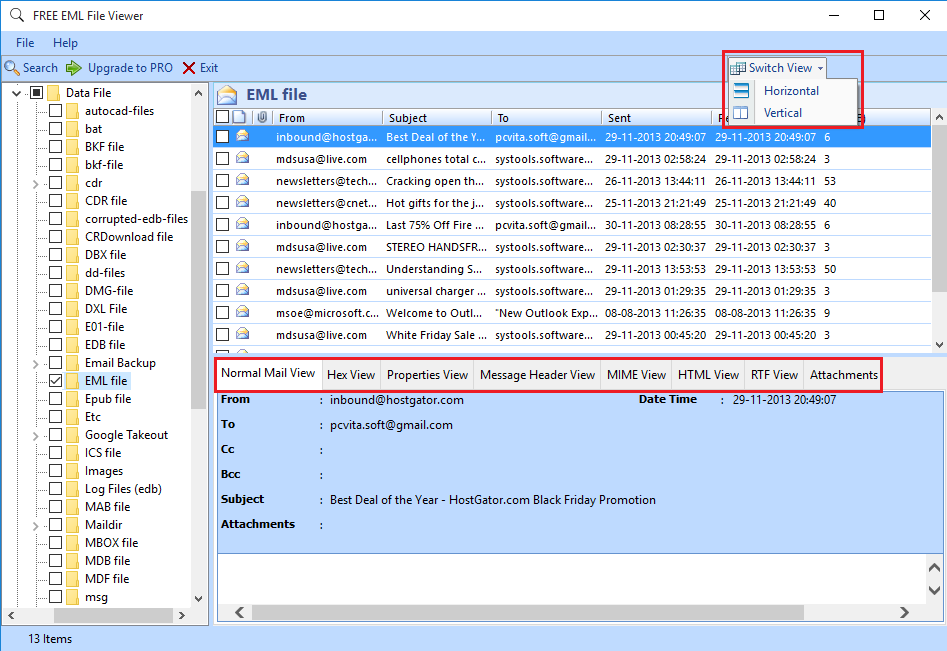 EML Reader Tool