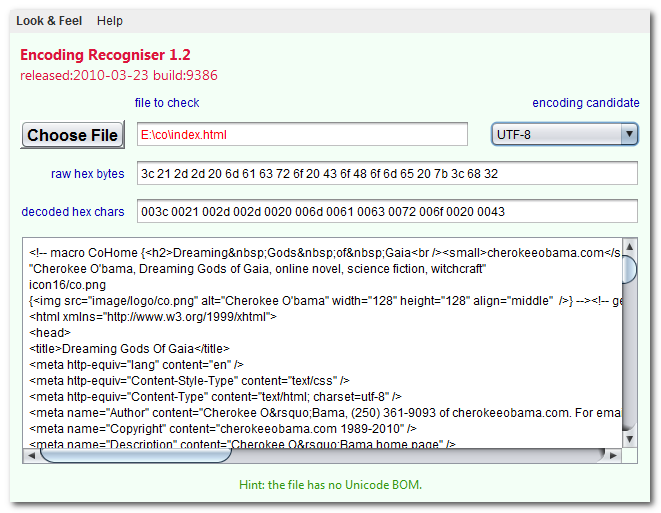 Encoding Recogniser