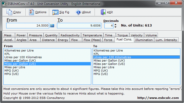 ESBUnitConv – Freeware Unit Conversion