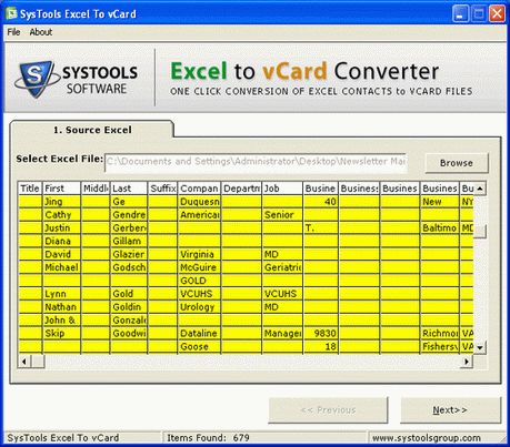 Excel to vCard Converter