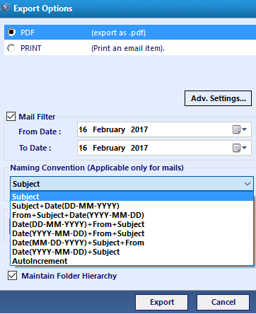 Print EML File to PDF