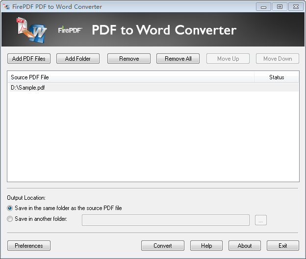 FirePDF PDF to Word Converter