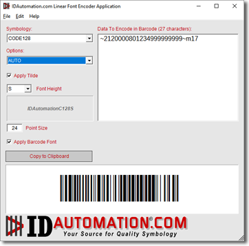 Linear Barcode Font Encoder Software App