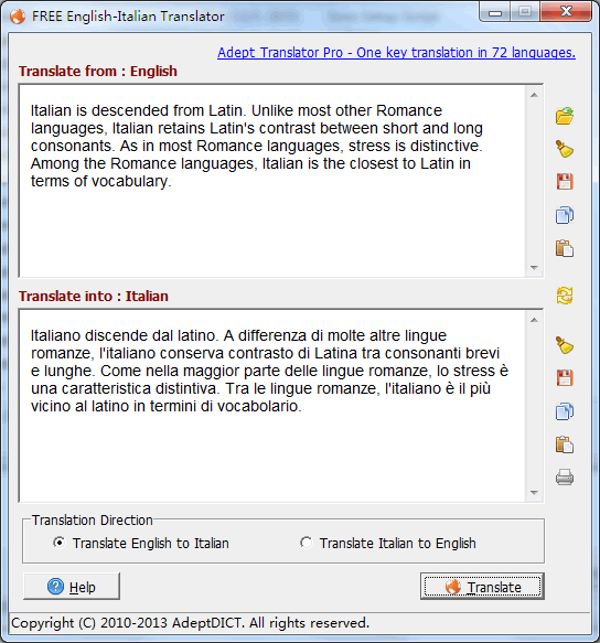 FREE English-Italian Translator