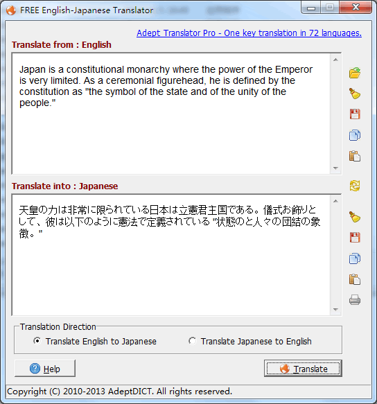 FREE English-Japanese Translator