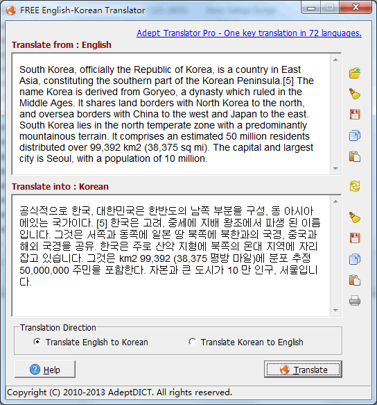 FREE English-Korean Translator