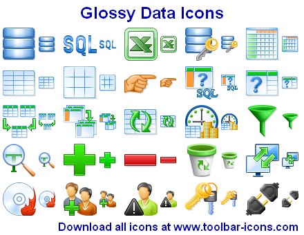 Glossy Data Icons