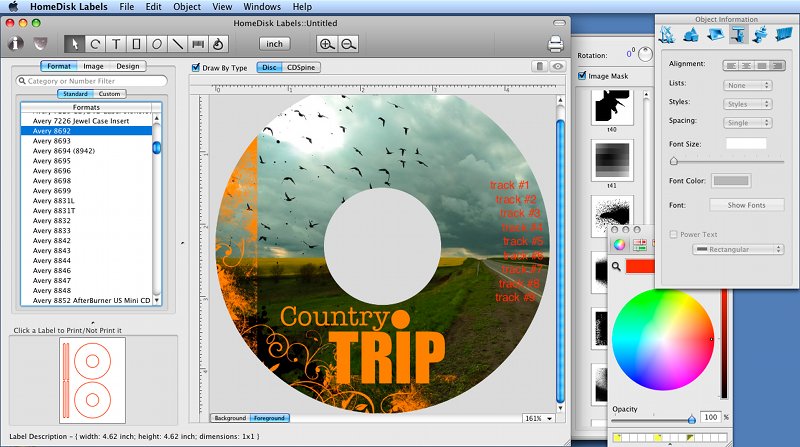 Home Disc Labels, Mac CD/DVD Label Maker