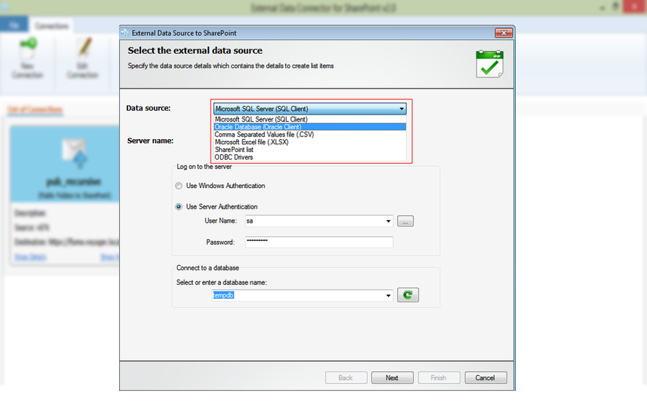 External Data Connector for SharePoint