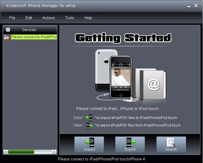 4Videosoft iPhone Manager for ePub