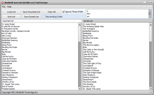 iRedSoft Sort List