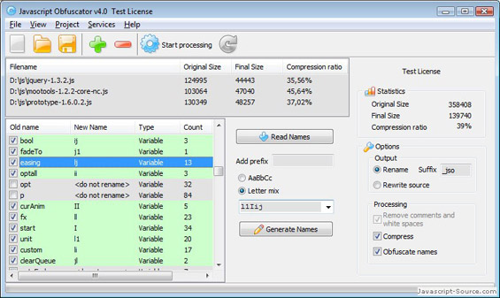 Javascript Compressor Obfuscator