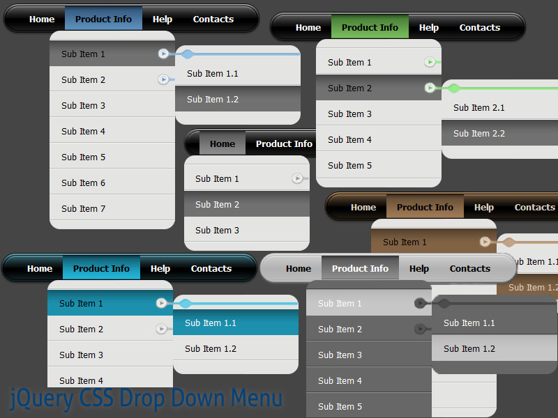 jQuery CSS Drop Down Menu Style 12