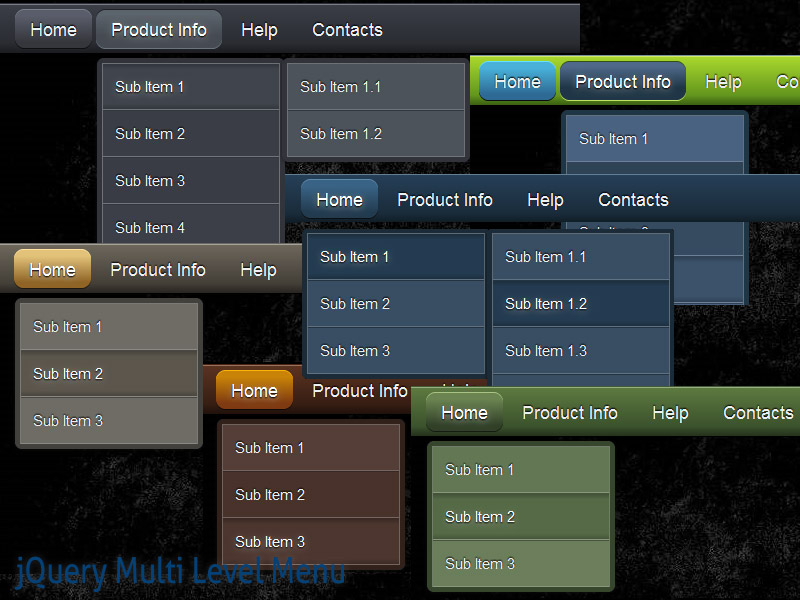 jQuery Multi Level Menu Style 11